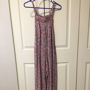 90s floral jumpsuit with pockets